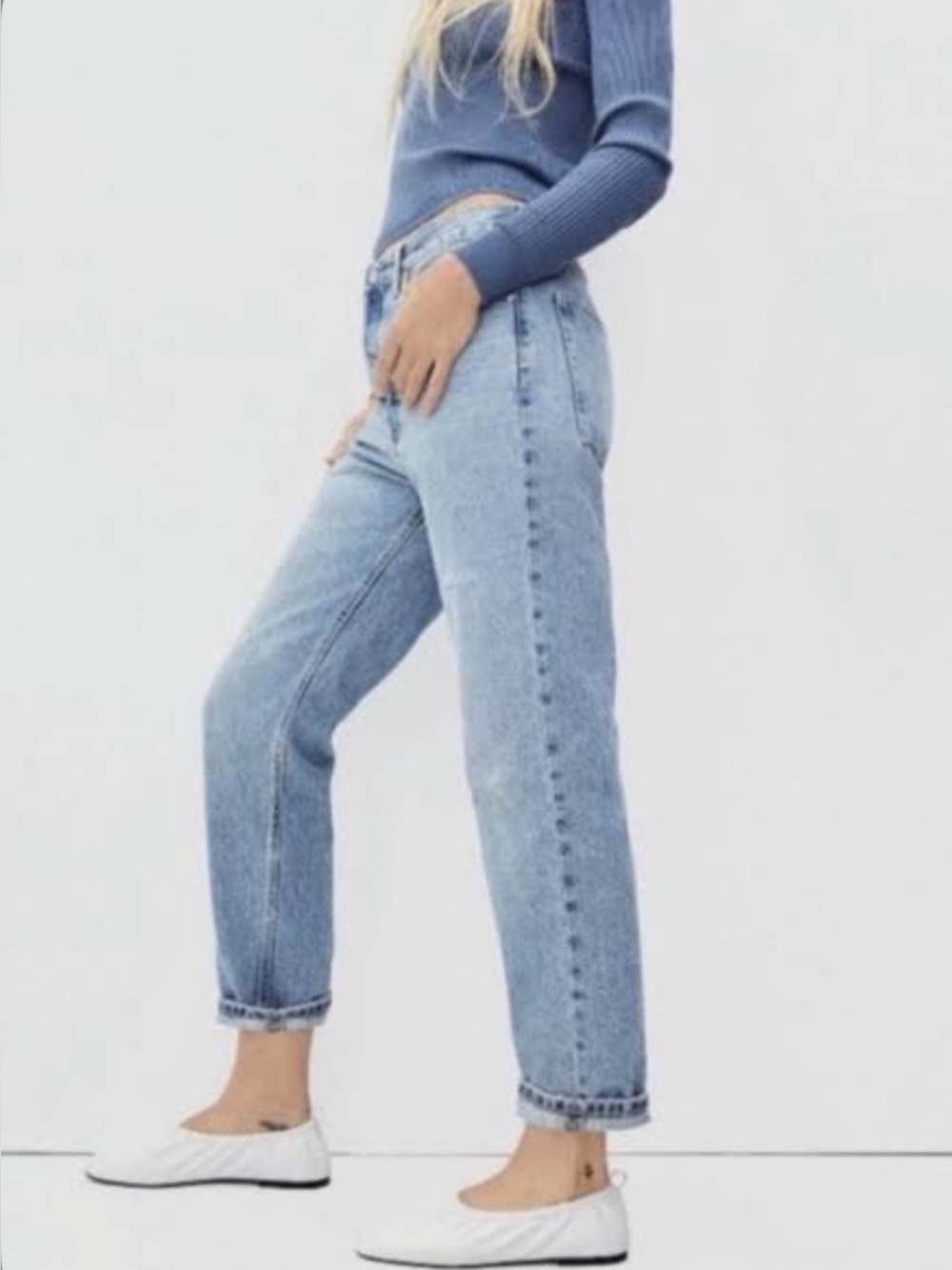NWT Everlane Relaxed Straight Jeans High Rise Light Wash Organic Cotton Size 28